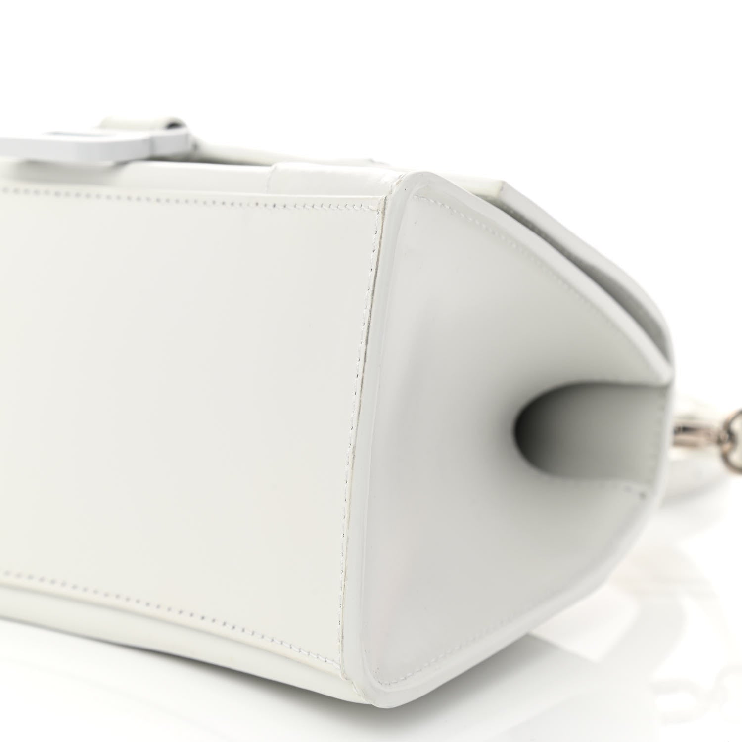 Balenciaga Shiny Box Calfskin Tonal B Small Hourglass Top Handle Bag White 9 of 9