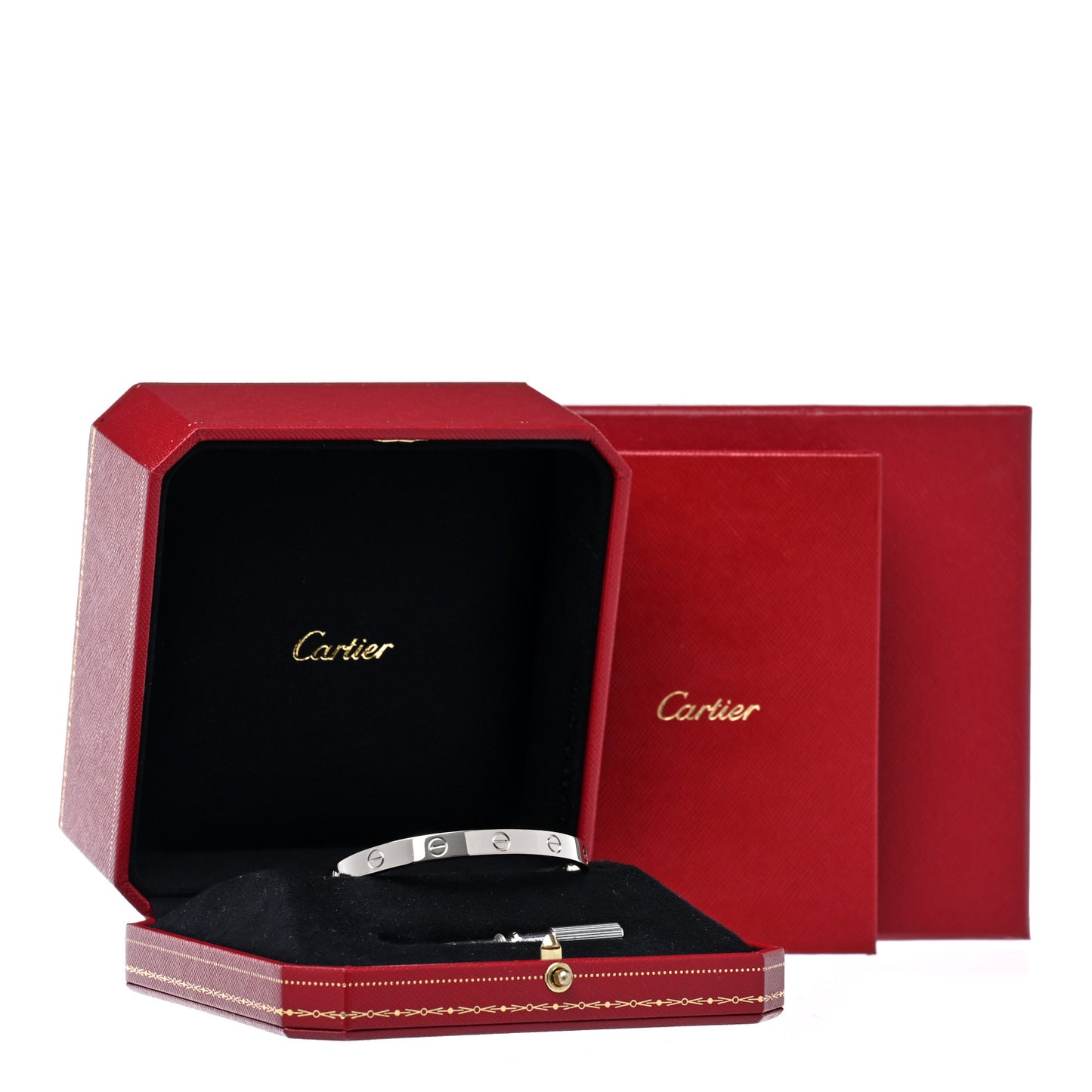 18K White Gold LOVE Bracelet 17