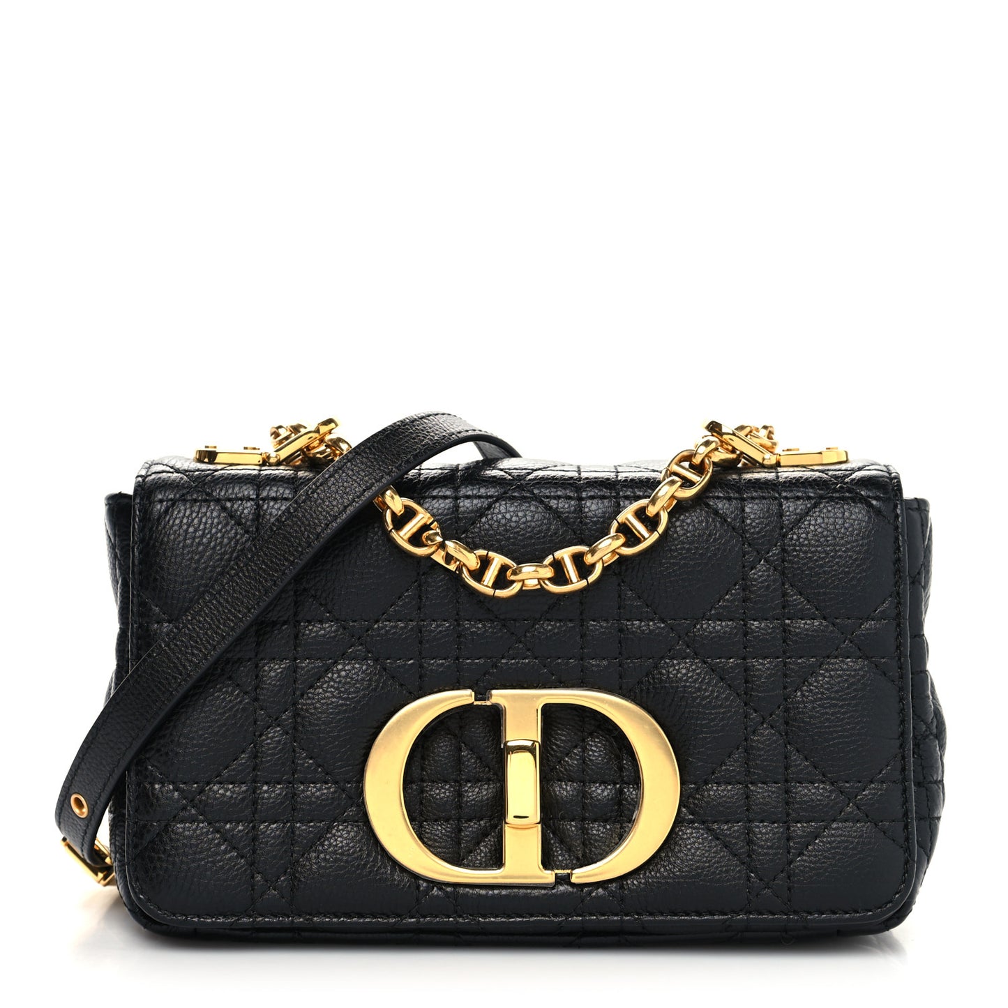 Calfskin Cannage Small Caro Bag Black