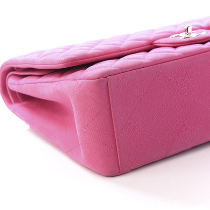 Chanel Iridescent Caviar Quilted Maxi Double Flap Hot Pink 5 of 9