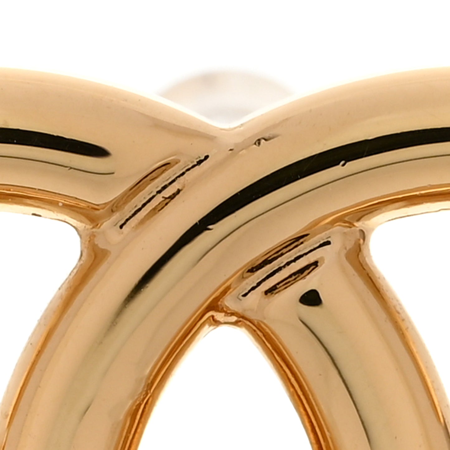 Metal Double CC Interlock Earrings Gold