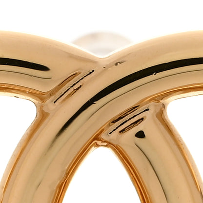 Chanel Metal Double CC Interlock Earrings Gold 5 of 6
