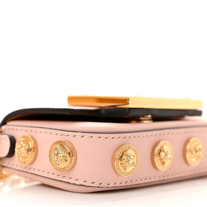 Fendi X VERSACE Vitello Seta Fendace Studded Nano Brooch Baguette Rosa Confetto 8 of 10