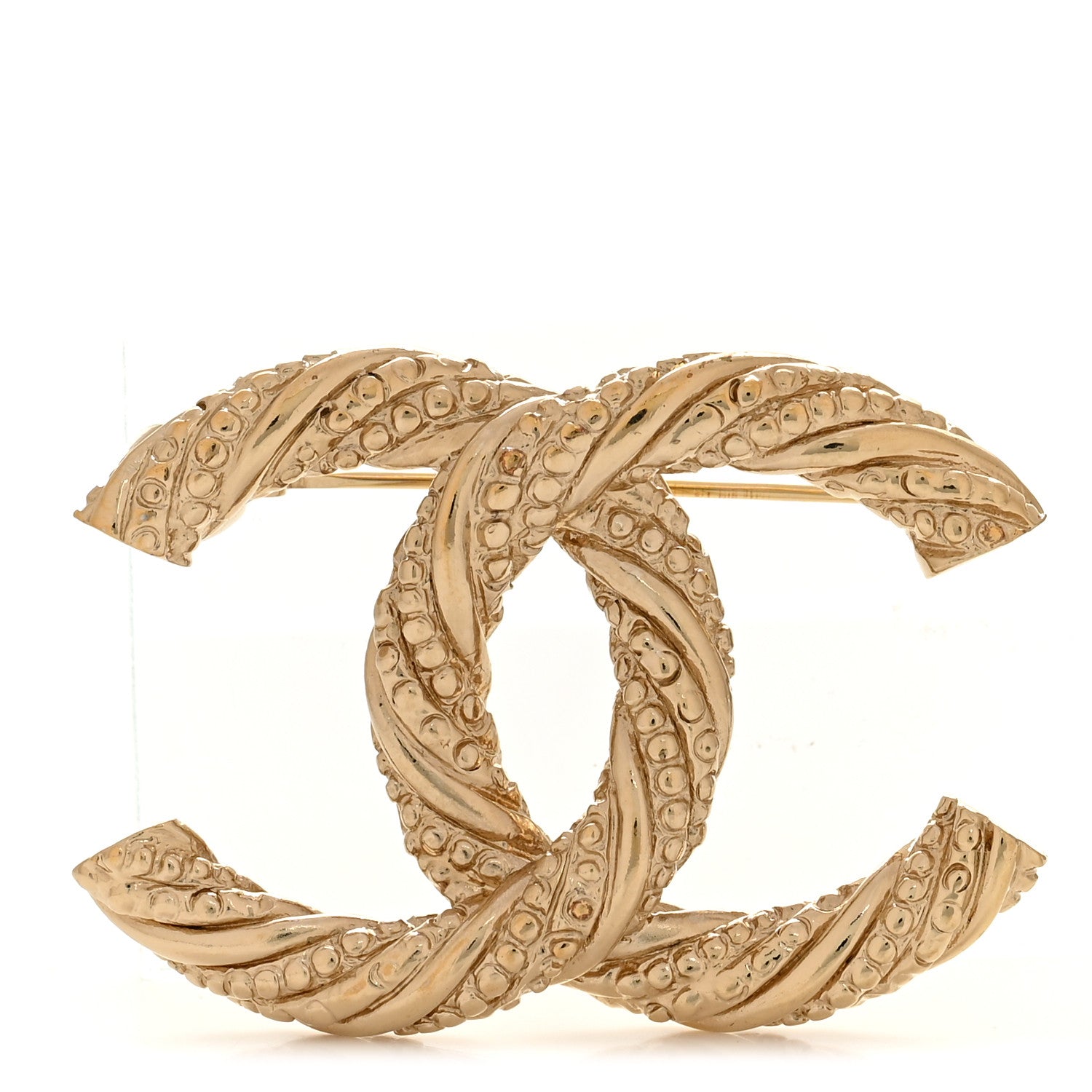 Chanel Twisted CC Brooch Light Gold 1 of 3