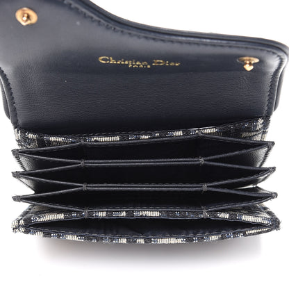 Christian Dior Oblique Saddle Card Holder Blue 5 of 7