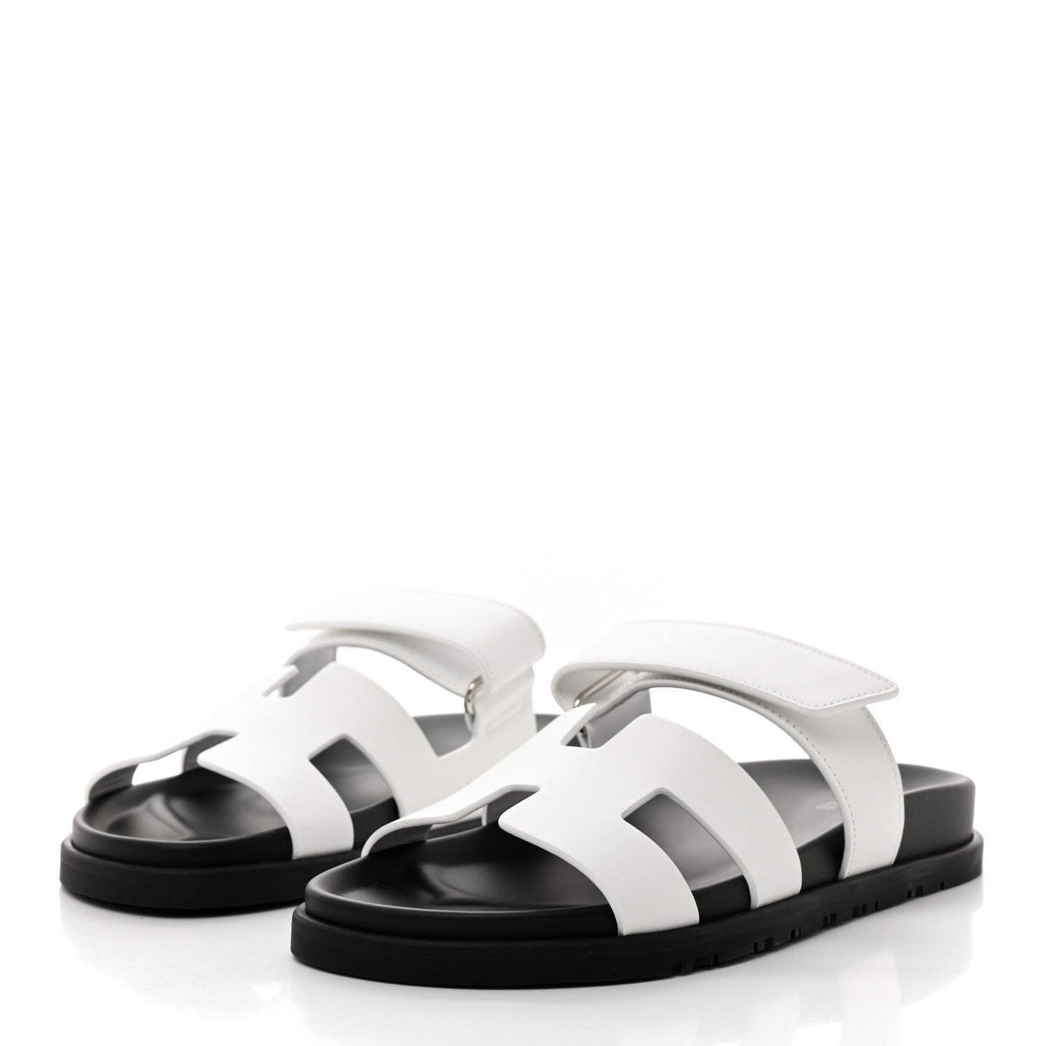 Hermes Calfskin Womens Chypre Sandals 38.5 White 3 of 9
