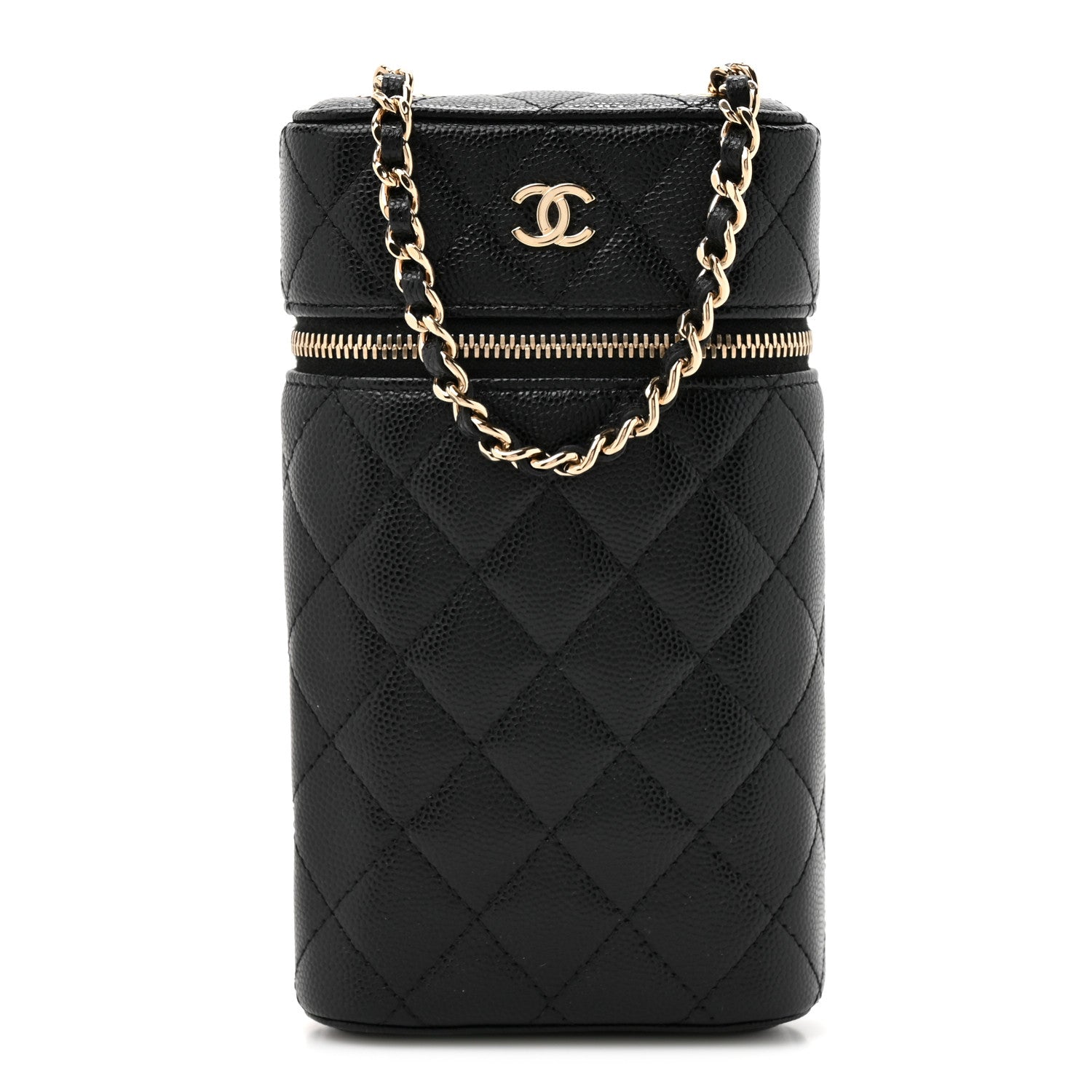 Chanel Caviar Quilted Phone Holder With Chain Black 1 of 11