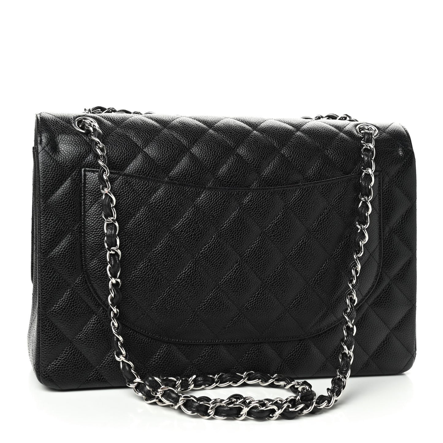Caviar Quilted Maxi Double Flap Black