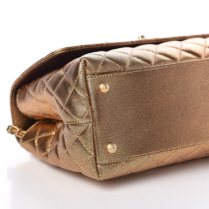 Chanel Metallic Caviar Quilted Small Coco Handle Flap Gold 6 of 14