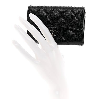Chanel Caviar Quilted Flap Card Holder Wallet Black 2 of 9