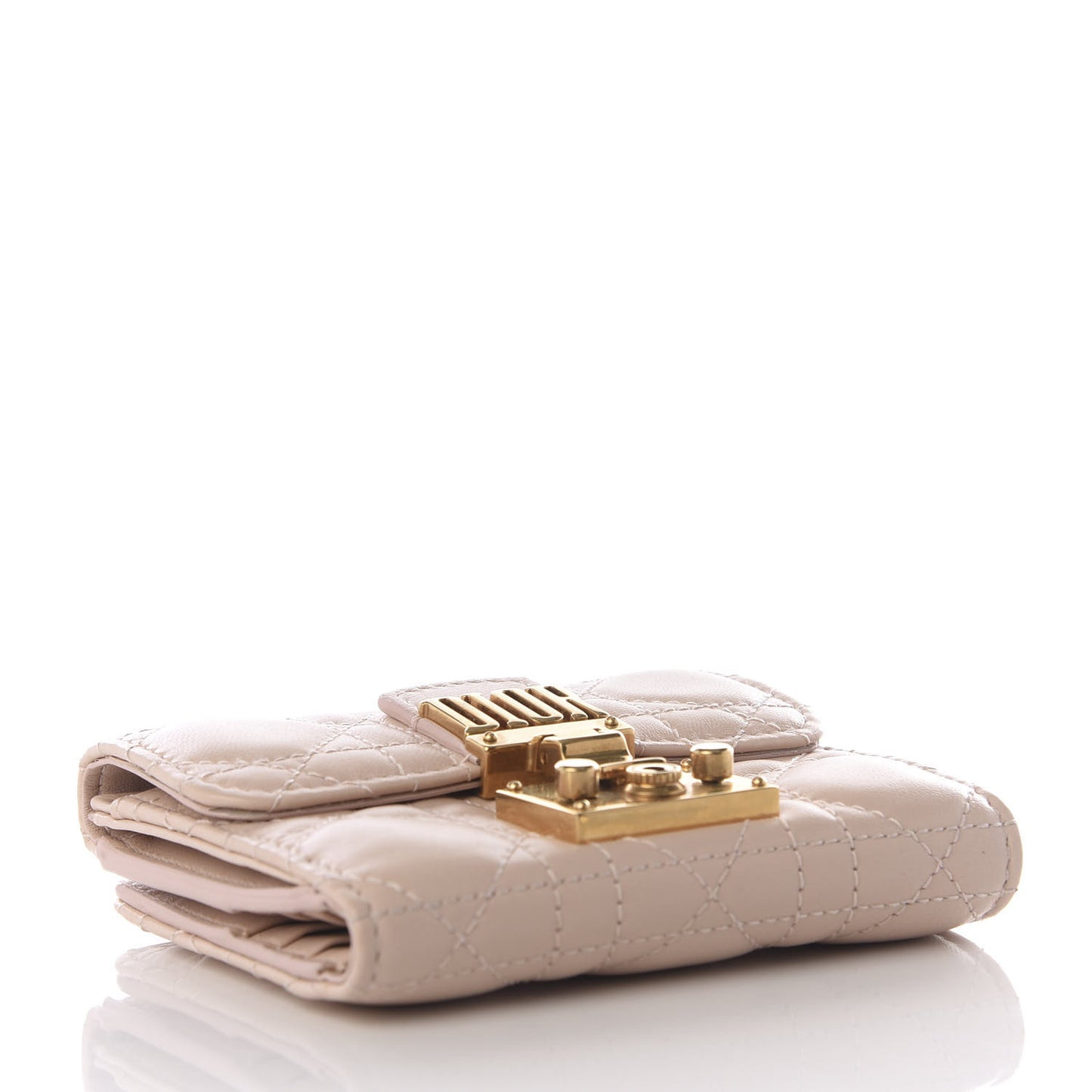 Lambskin Cannage Dioraddict Flap Wallet Rose Poudre