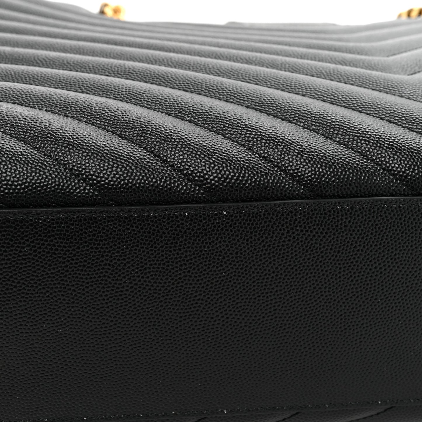 Grain De Poudre Matelasse Chevron Monogram Shopping Bag Black