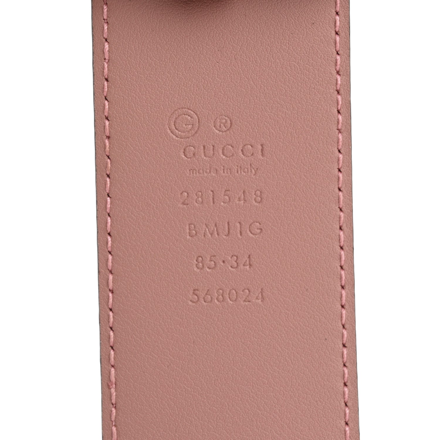 Gucci Soft Microguccissima Margaux Calfskin Belt 85 34 Soft Pink 5 of 6