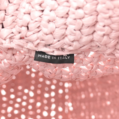 Prada Yarn Raffia Effect Crochet Small Logo Tote Alabastro 7 of 11
