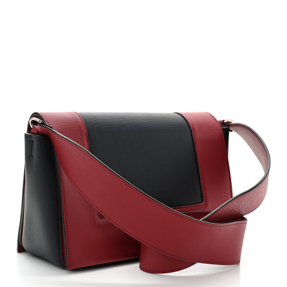 Celine Shiny Smooth Calfskin Medium Frame Shoulder Bag Red Navy 3 of 10