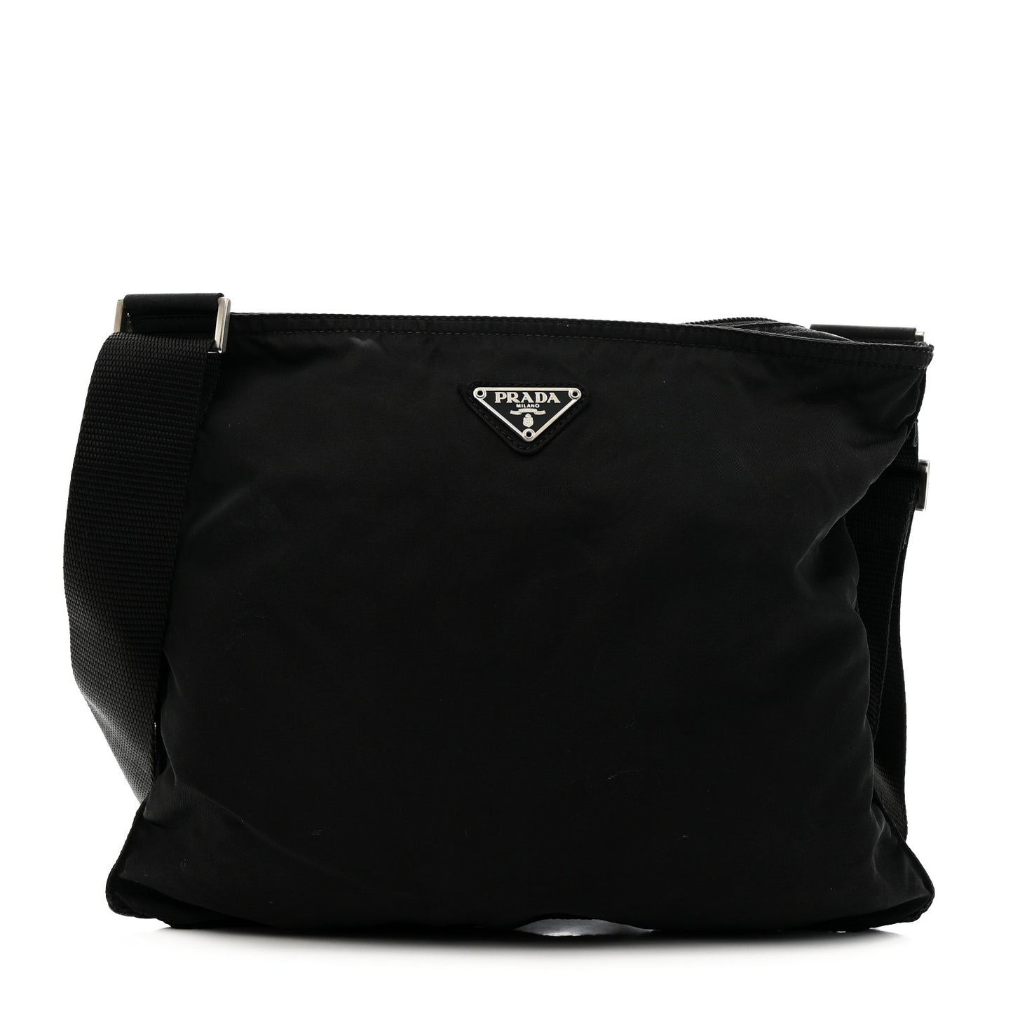 Nylon Vela Flat Messenger Bag Black