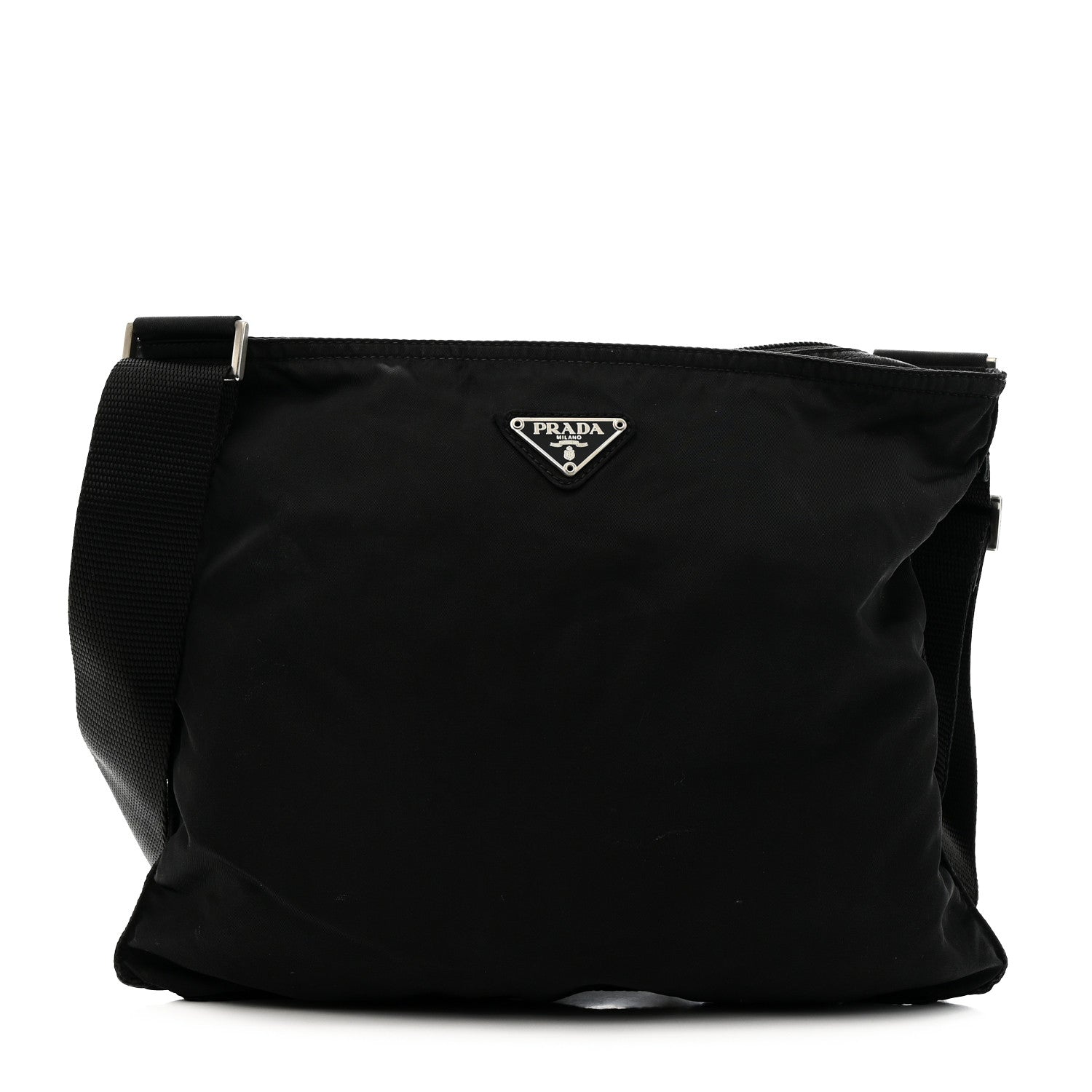 Prada Nylon Vela Flat Messenger Bag Black 1 of 11