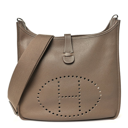 Hermes Taurillon Clemence Evelyne III GM Etoupe 1 of 10