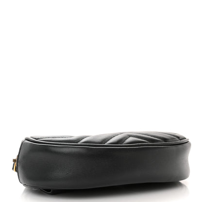 Gucci Calfskin Matelasse GG Marmont Belt Bag 95 38 Black 4 of 11