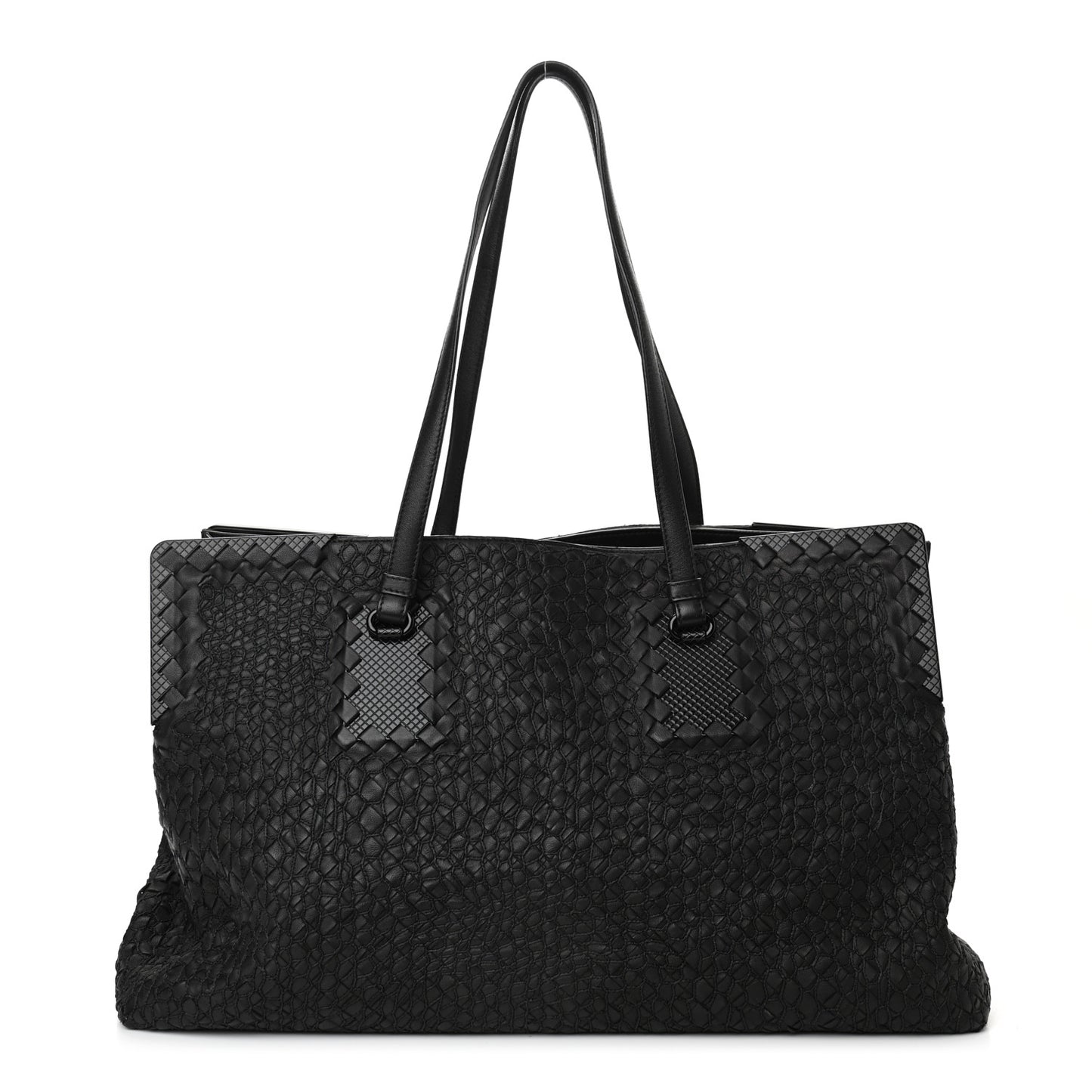Nappa Intrecciato Stitched Tote Black