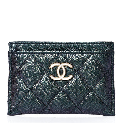 Chanel Iridescent Caviar Quilted Card Holder Black 1 of 10