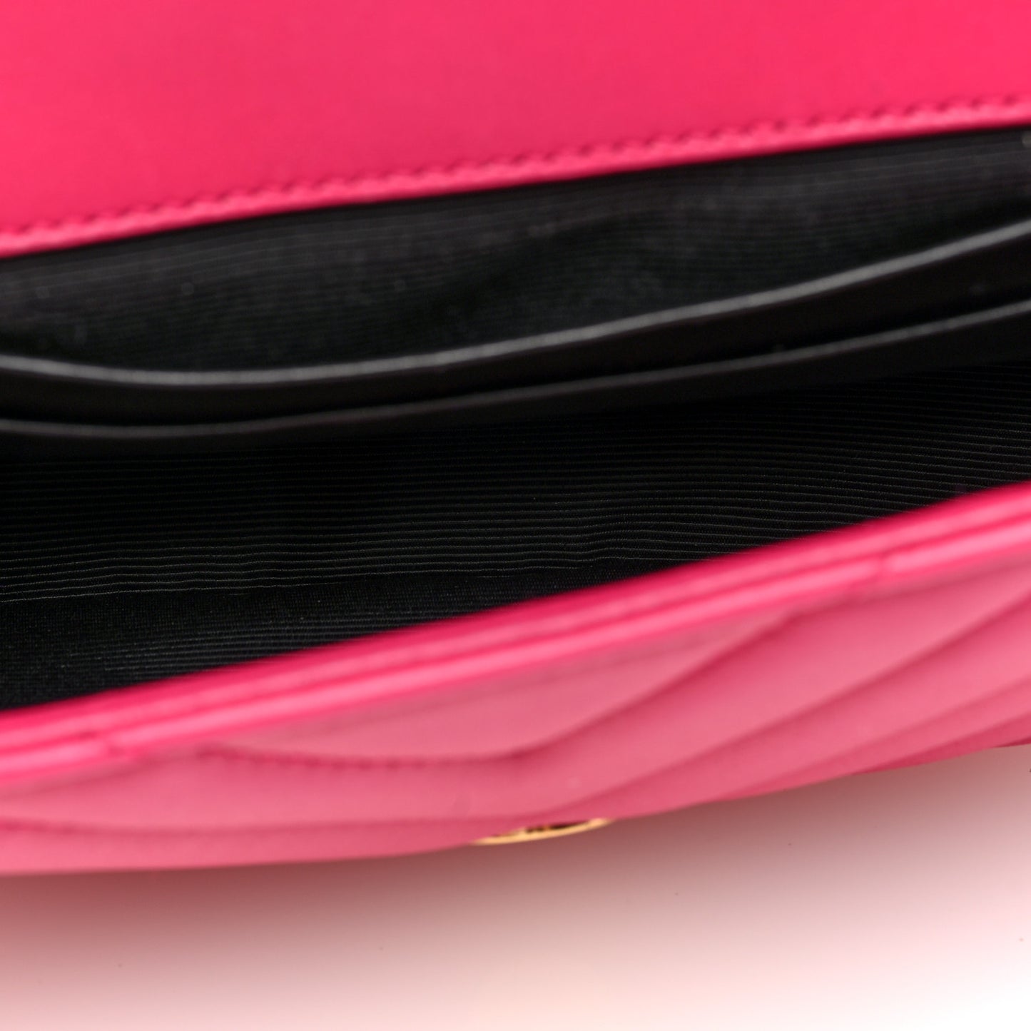 Calfskin Matelasse Chevron Classic Monogram Baby Chain Bag Fuchsia