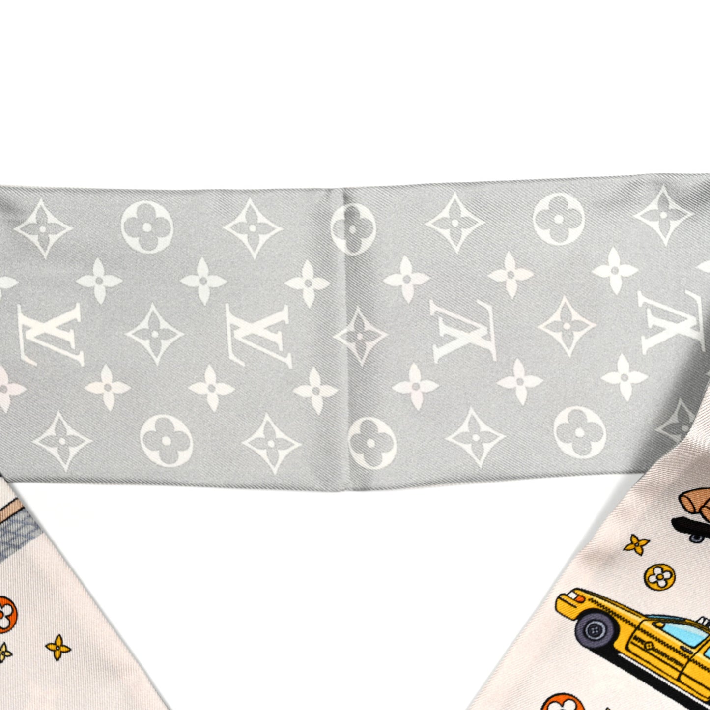 Silk Monogram Paris Vivienne Bandeau Light Gray