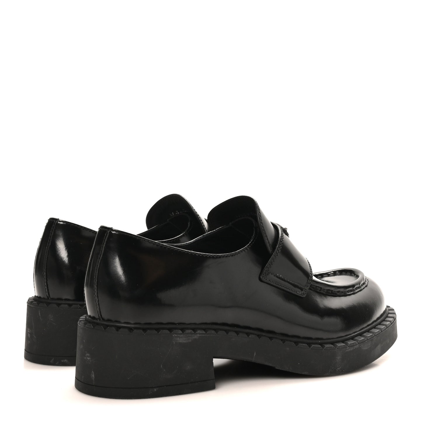 Spazzolato Metal Triangle Logo 50mm Loafers 40 Black