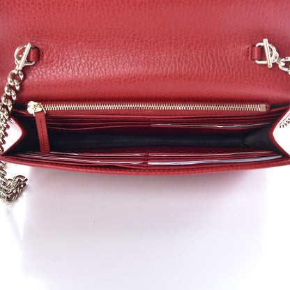Gucci Dollar Calfskin Interlocking G Chain Wallet Red 7 of 10