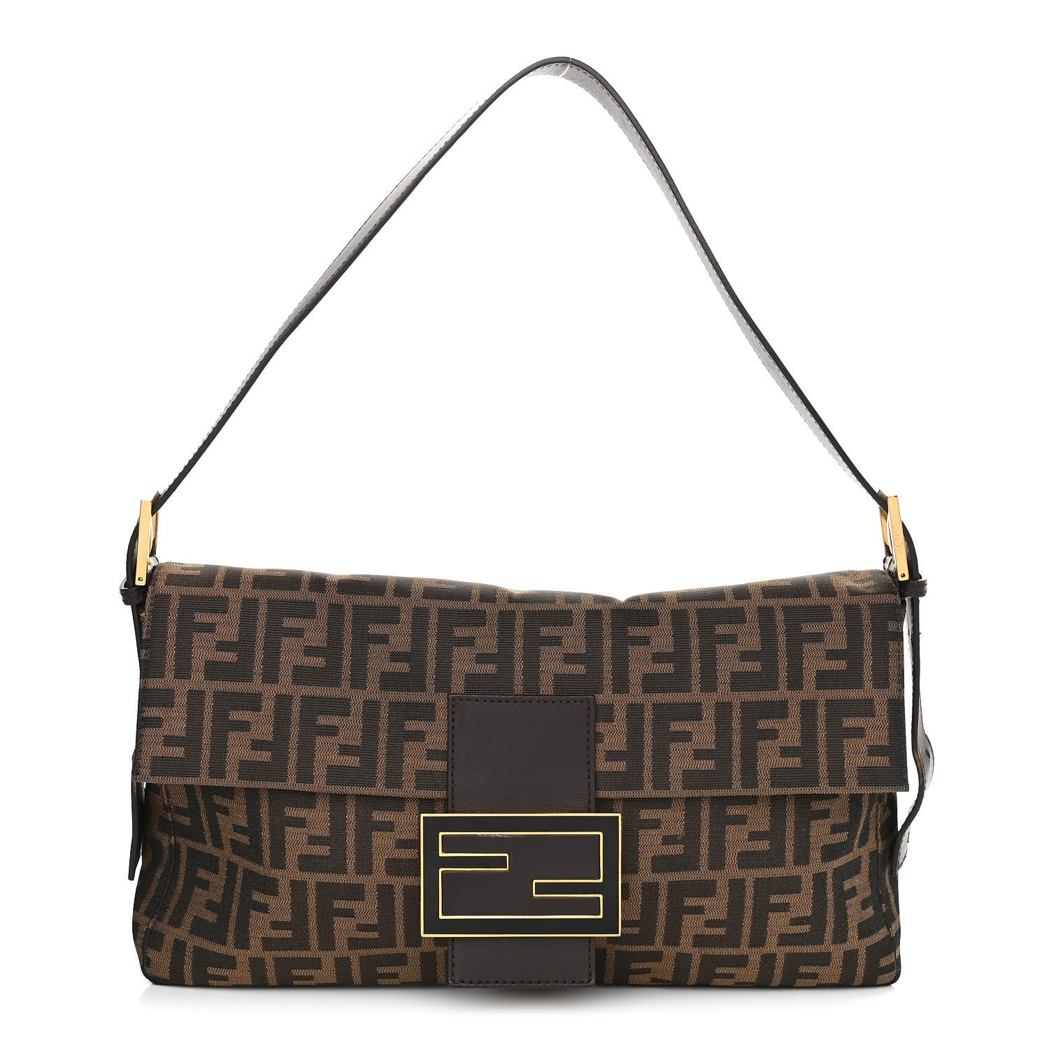 Fendi Zucca Vitello Messenger Baguette Tobacco 1 of 14