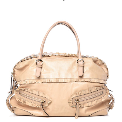 Gucci Calfskin Ruffle Medium Sabrina Boston Tote Nude 1 of 12