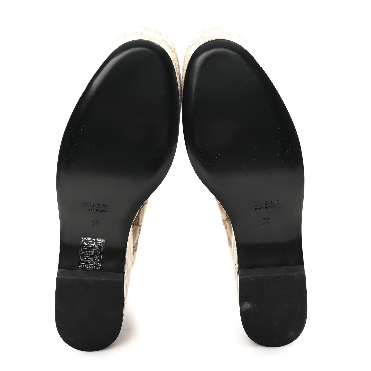 Gucci Canvas GG Monogram Horsebit Calfskin Womens Horsebit Platform Loafers 39 Beige Ebony 6 of 9