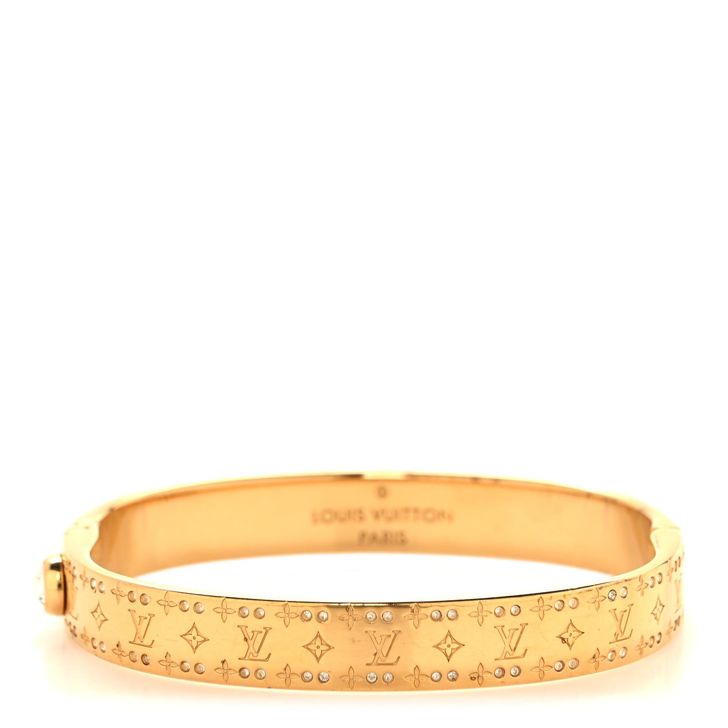 Brass Crystal Monogram Nanogram Strass Cuff M Gold