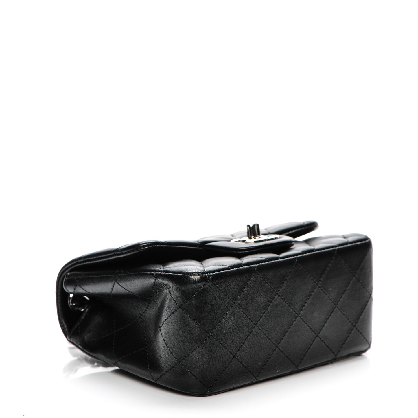 Lambskin Quilted Mini Square Flap Black