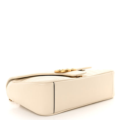 Gucci Calfskin Matelasse Small GG Marmont Shoulder Bag White 4 of 10