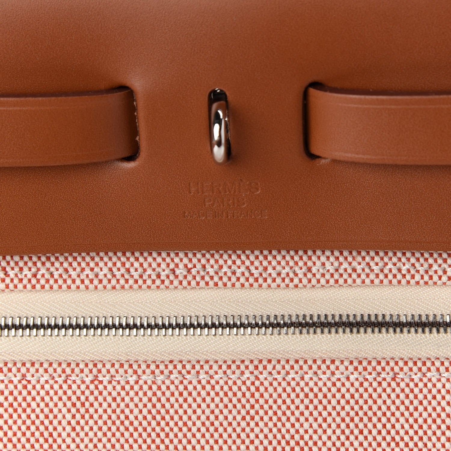 Hermes Criss Viking Vache Hunter Herbag Zip Retourne 31 PM Ecru Sanguine Fauve 7 of 11