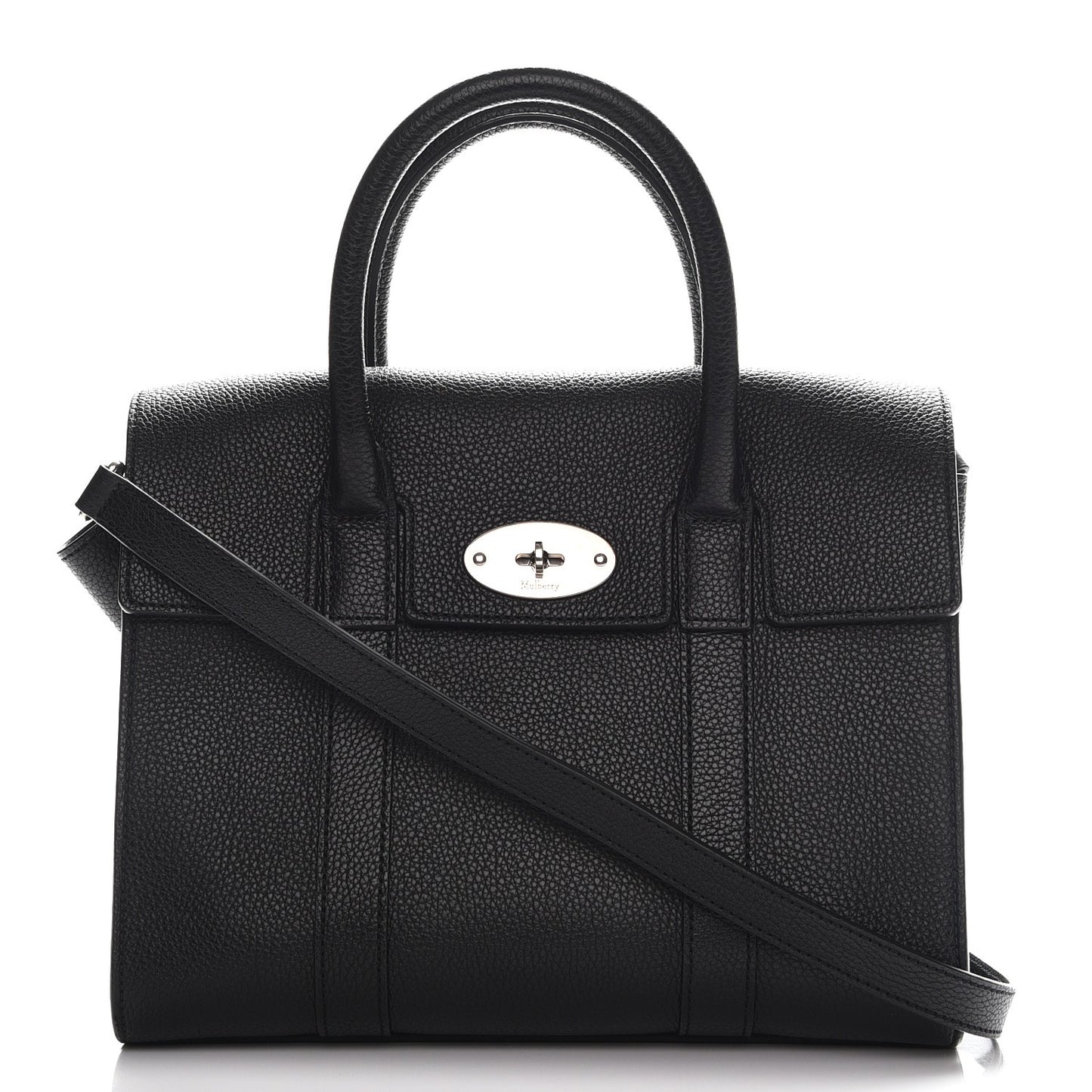 Natural Grain Leather Small New Bayswater Black