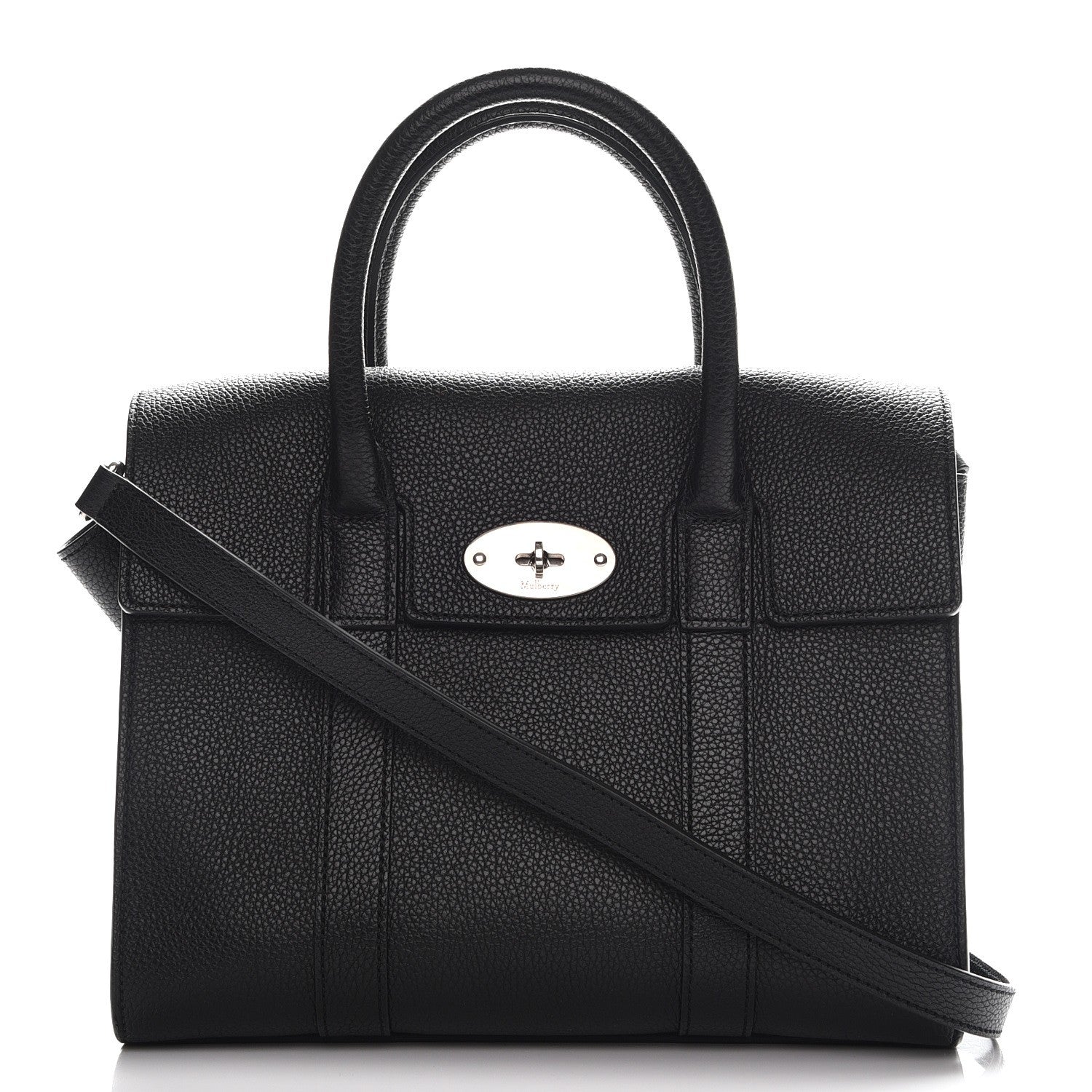 Mulberry Natural Grain Leather Small New Bayswater Black 1 of 6