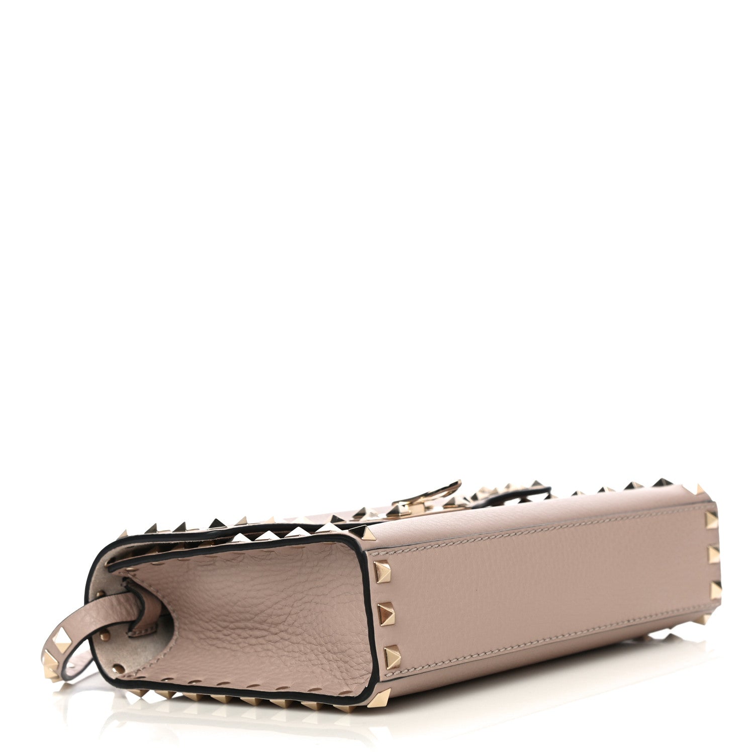 Valentino Garavani Pebbled Calfskin Medium Rockstud Flip Lock Crossbody Bag Poudre 4 of 11