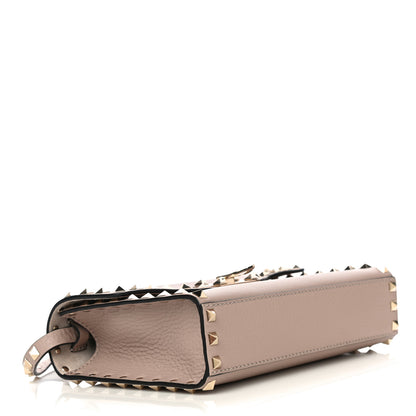 Valentino Garavani Pebbled Calfskin Medium Rockstud Flip Lock Crossbody Bag Poudre 4 of 11