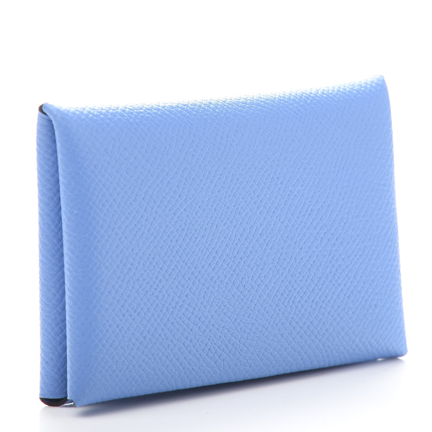 Hermes Epsom Calvi Card Case Bleu Paradis 3 of 7