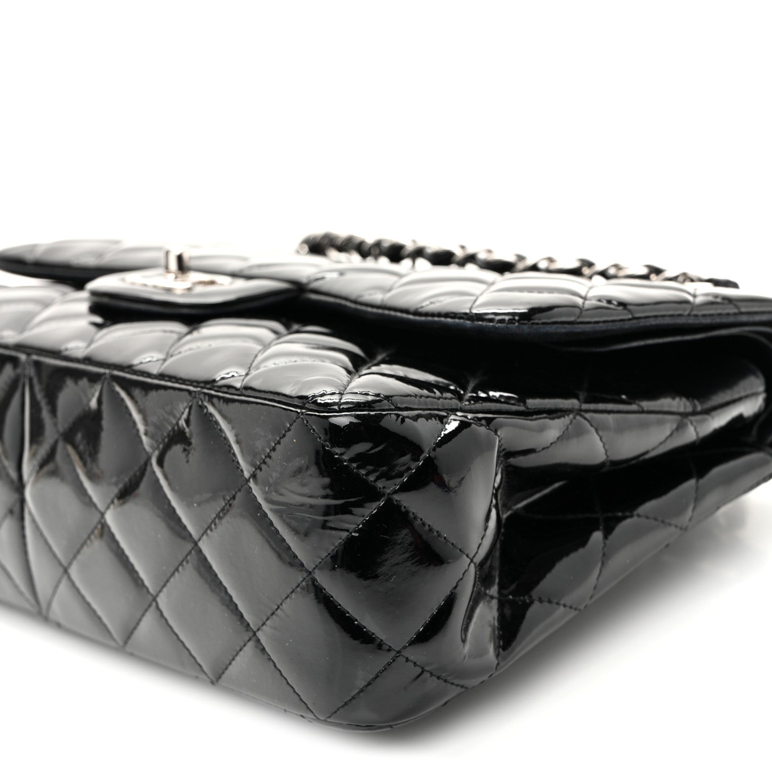 Chanel Patent Quilted Jumbo Double Flap Black 18 of 19