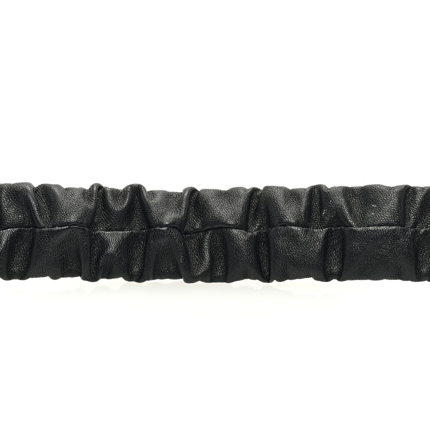 Lambskin Ruched Enamel CC Belt 85 34 Black White