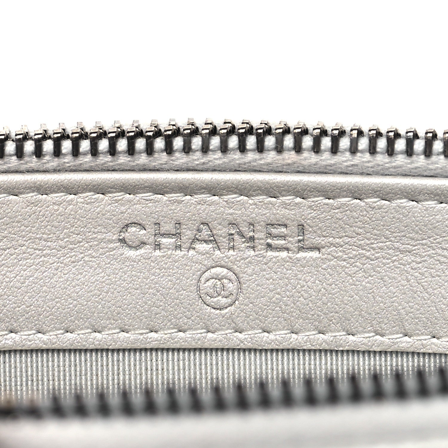 Chanel Metallic Lambskin Calfskin Quilted Small Gabrielle Clutch With Chain Silver 6 of 12