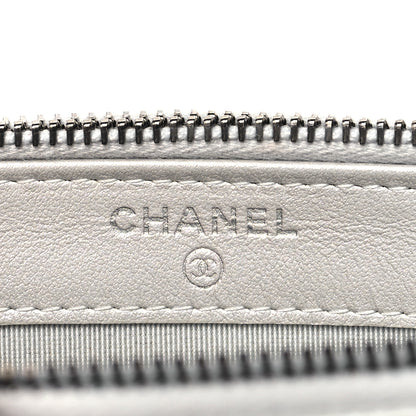Chanel Metallic Lambskin Calfskin Quilted Small Gabrielle Clutch With Chain Silver 6 of 12