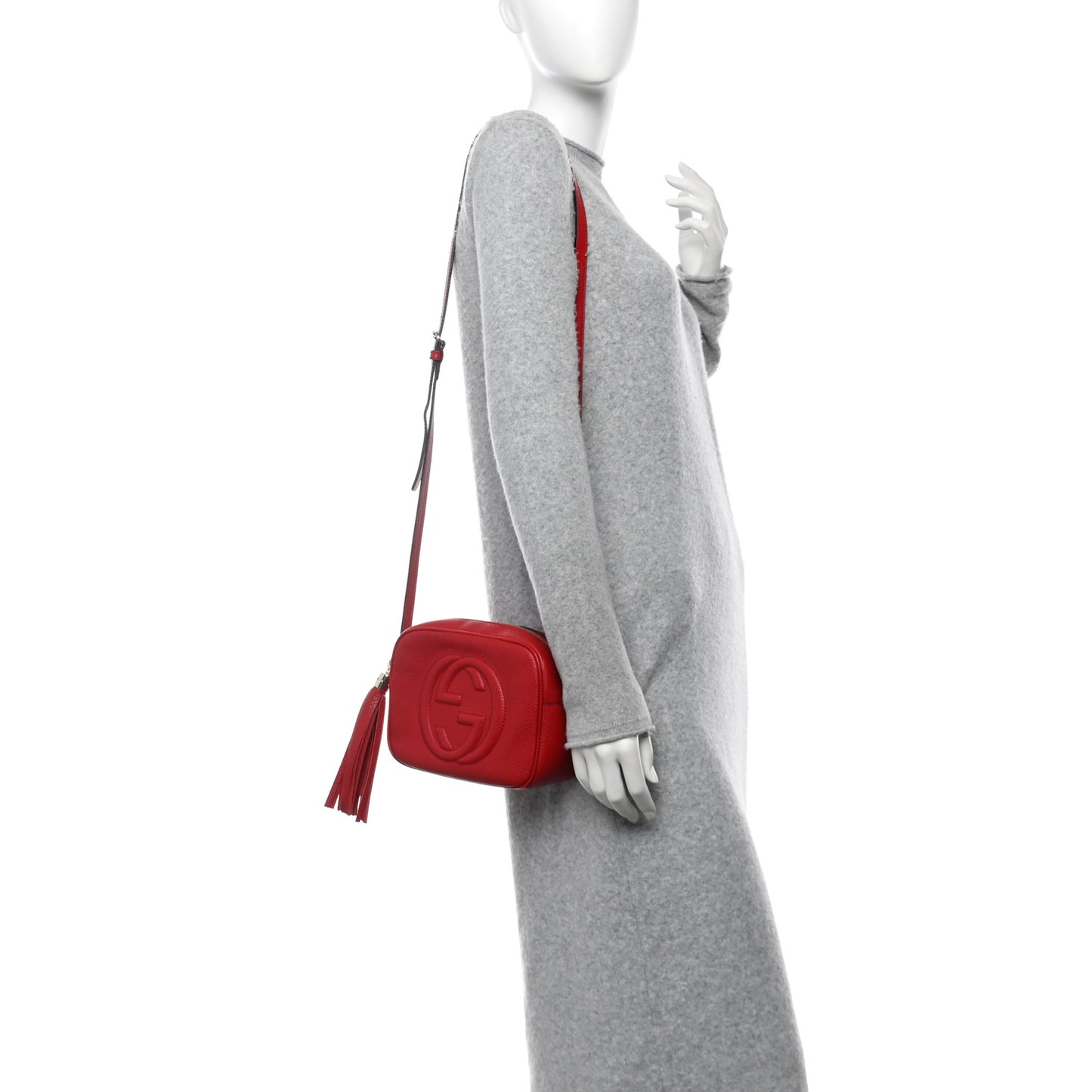 Pebbled Calfskin Small Soho Disco Bag Vibrant Red