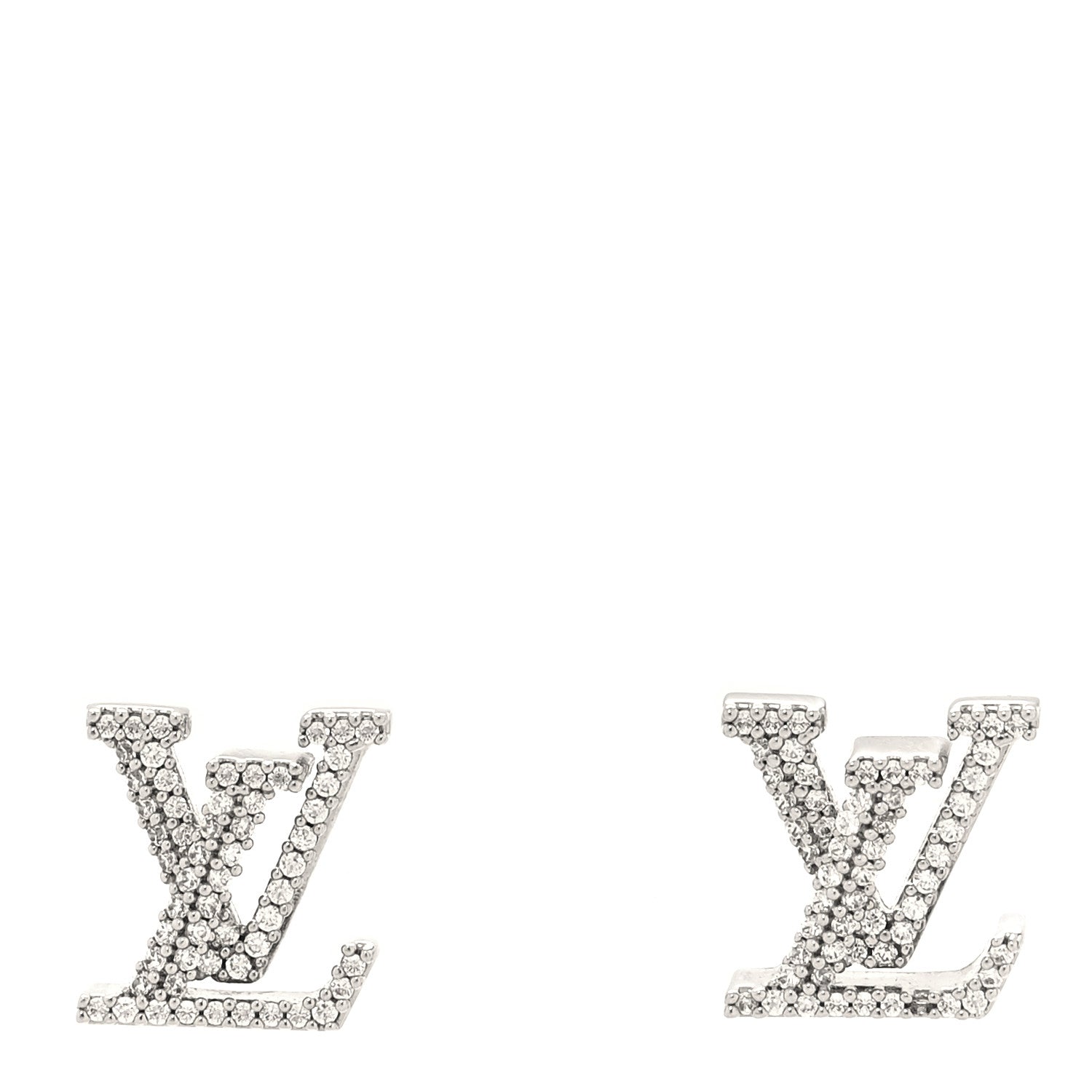 Louis Vuitton Crystal LV Iconic Earrings Silver 1 of 5