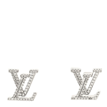 Louis Vuitton Crystal LV Iconic Earrings Silver 1 of 5