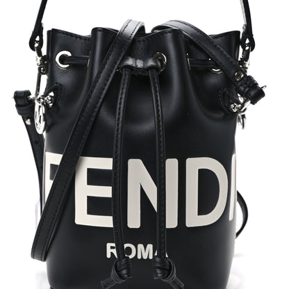 Fendi Vitello King F is Fendi Logo Embossed Mini Mon Tresor Bucket Bag Black 7 of 10
