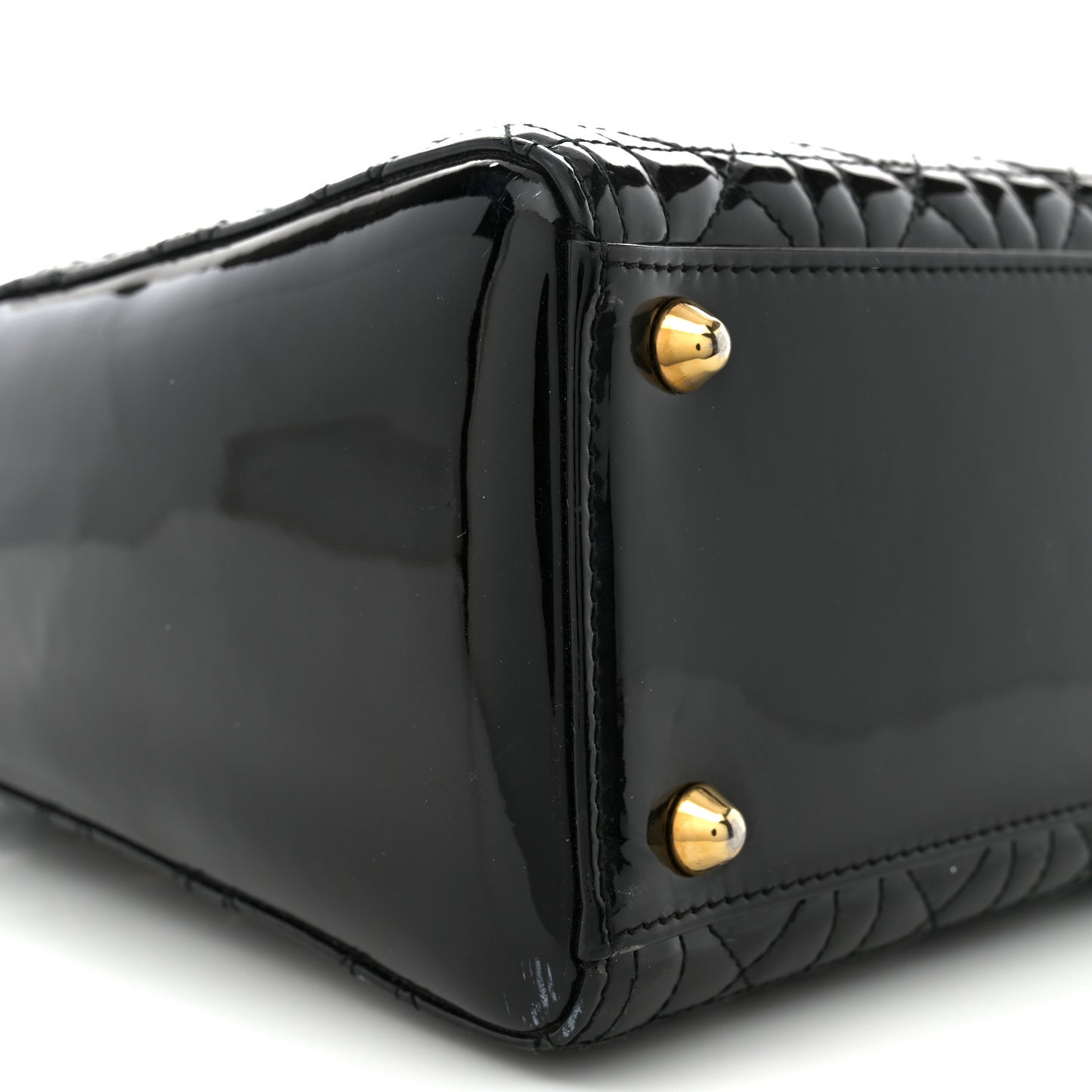 Patent Cannage Large Lady Dior Black